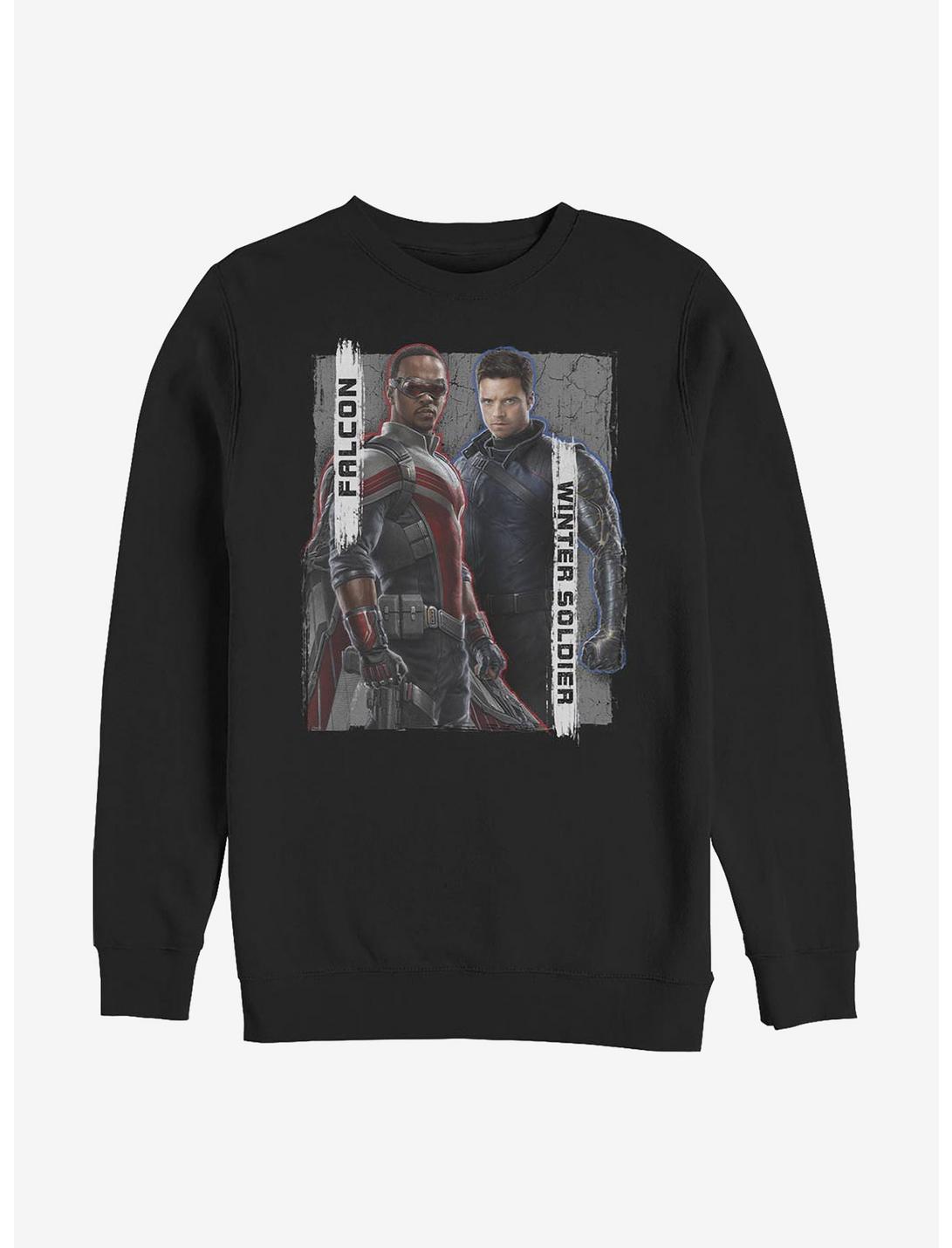 Marvel The Falcon And The Winter Soldier Falcon And Winter Soldier Crew Sweatshirt, BLACK, hi-res