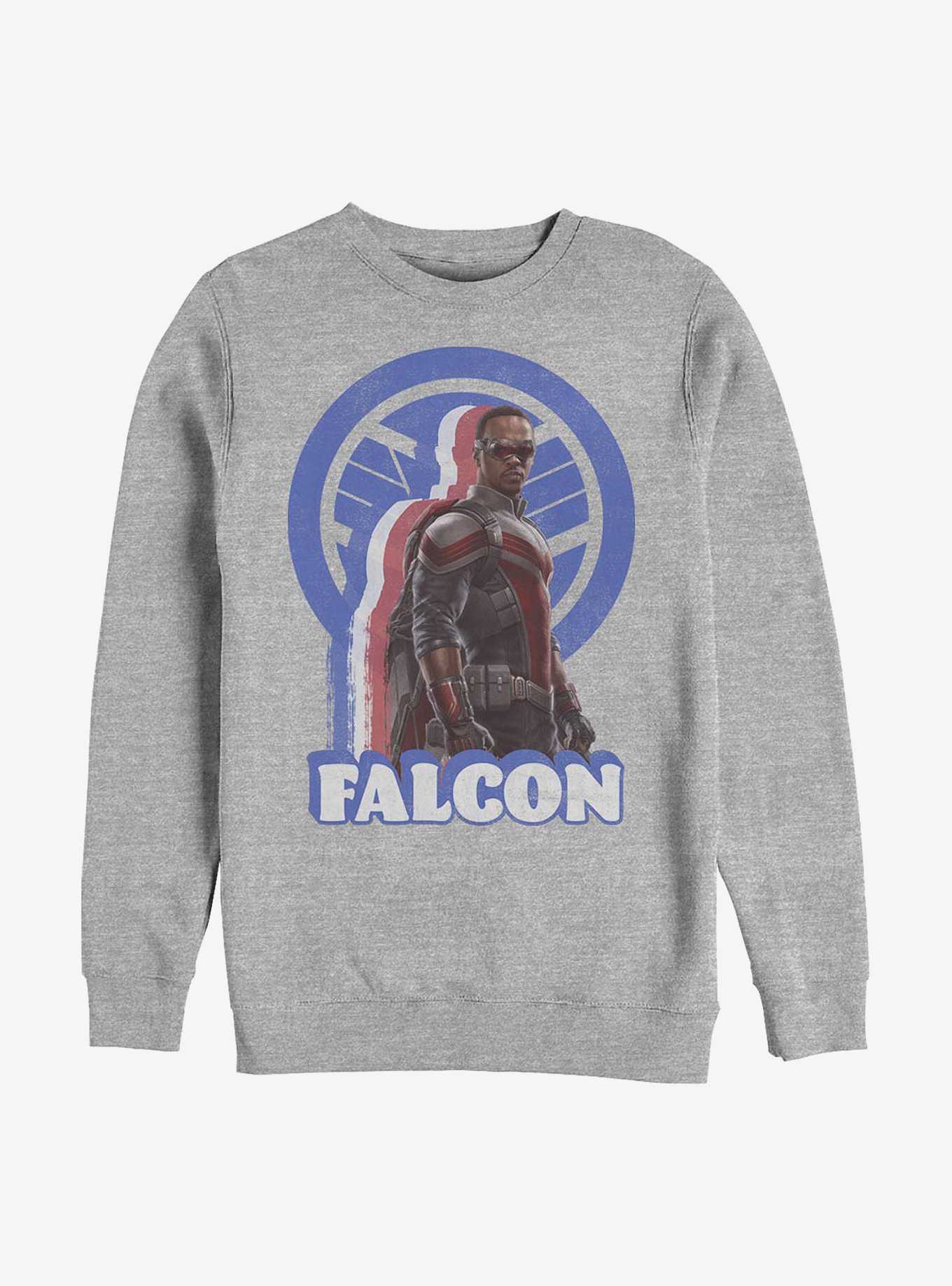 Marvel The Falcon And The Winter Soldier Falcon Pose Logo Crew Sweatshirt, , hi-res