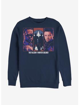 Marvel The Falcon And The Winter Soldier Falcon Winter Soldier Group Crew Sweatshirt, , hi-res