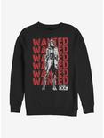 Marvel The Falcon And The Winter Soldier Wanted Repeating Carter Crew Sweatshirt, BLACK, hi-res