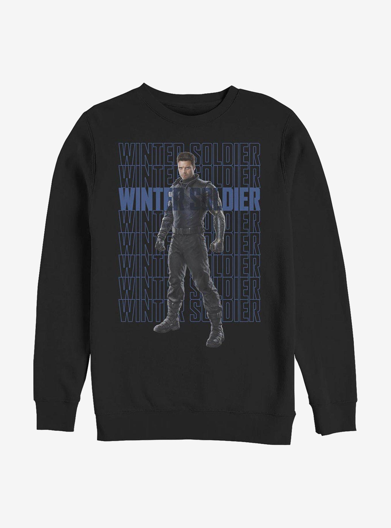 Marvel The Falcon And The Winter Soldier Winter Soldier Repeating Crew Sweatshirt, , hi-res