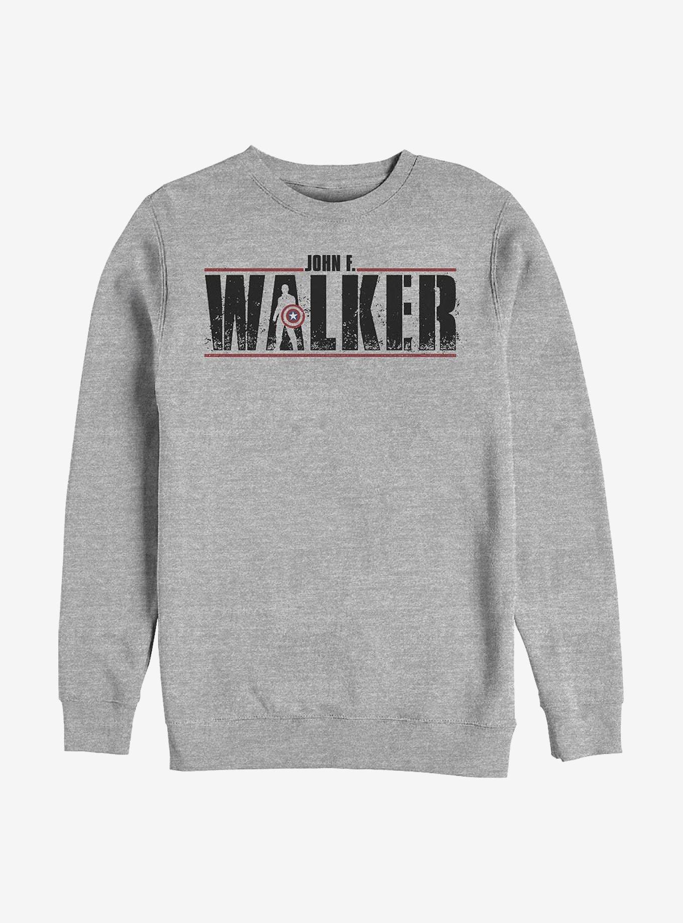Marvel The Falcon And The Winter Soldier Walker Logo Painted Crew Sweatshirt, ATH HTR, hi-res