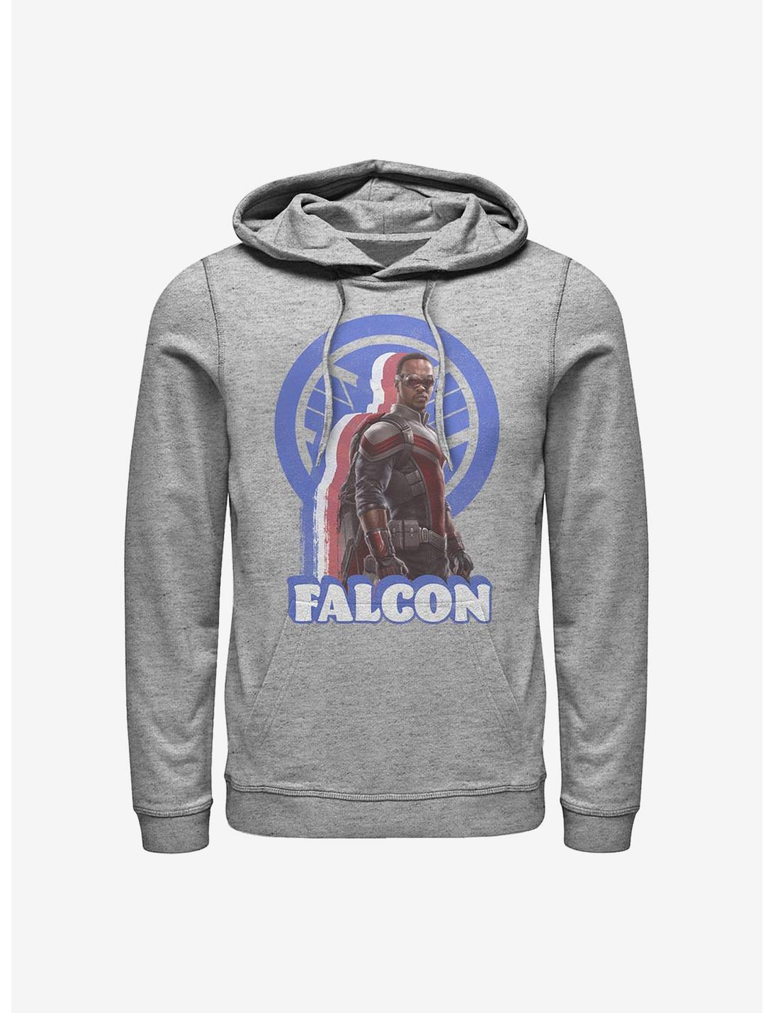 Marvel The Falcon And The Winter Soldier Falcon Pose Logo Hoodie, ATH HTR, hi-res