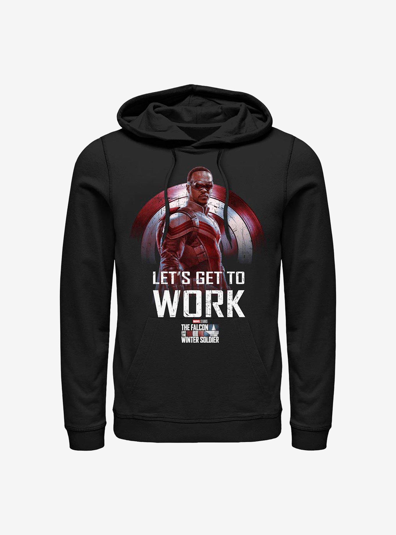 Marvel The Falcon And The Winter Soldier Let's Get To Work Hoodie, BLACK, hi-res