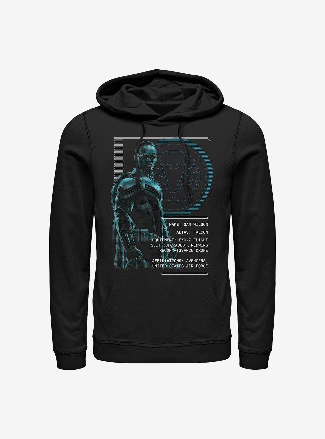 Marvel The Falcon And The Winter Soldier Sam Wilson Specs Hoodie, BLACK, hi-res