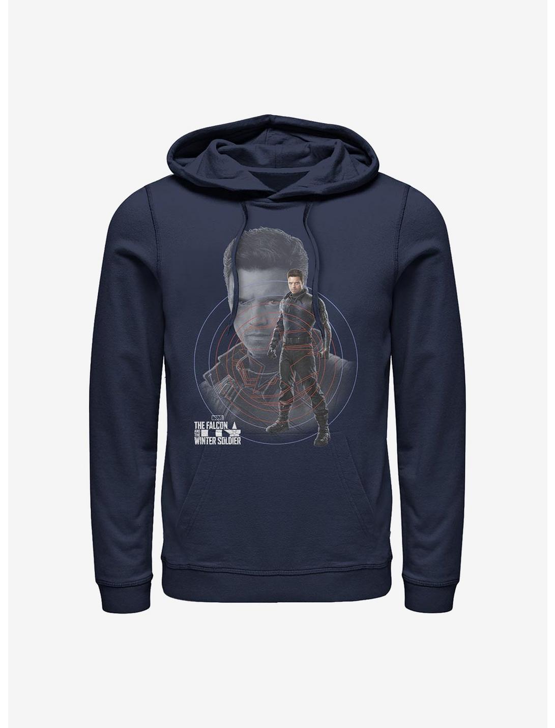 Marvel The Falcon And The Winter Soldier Winter Hero Bucky Hoodie, NAVY, hi-res