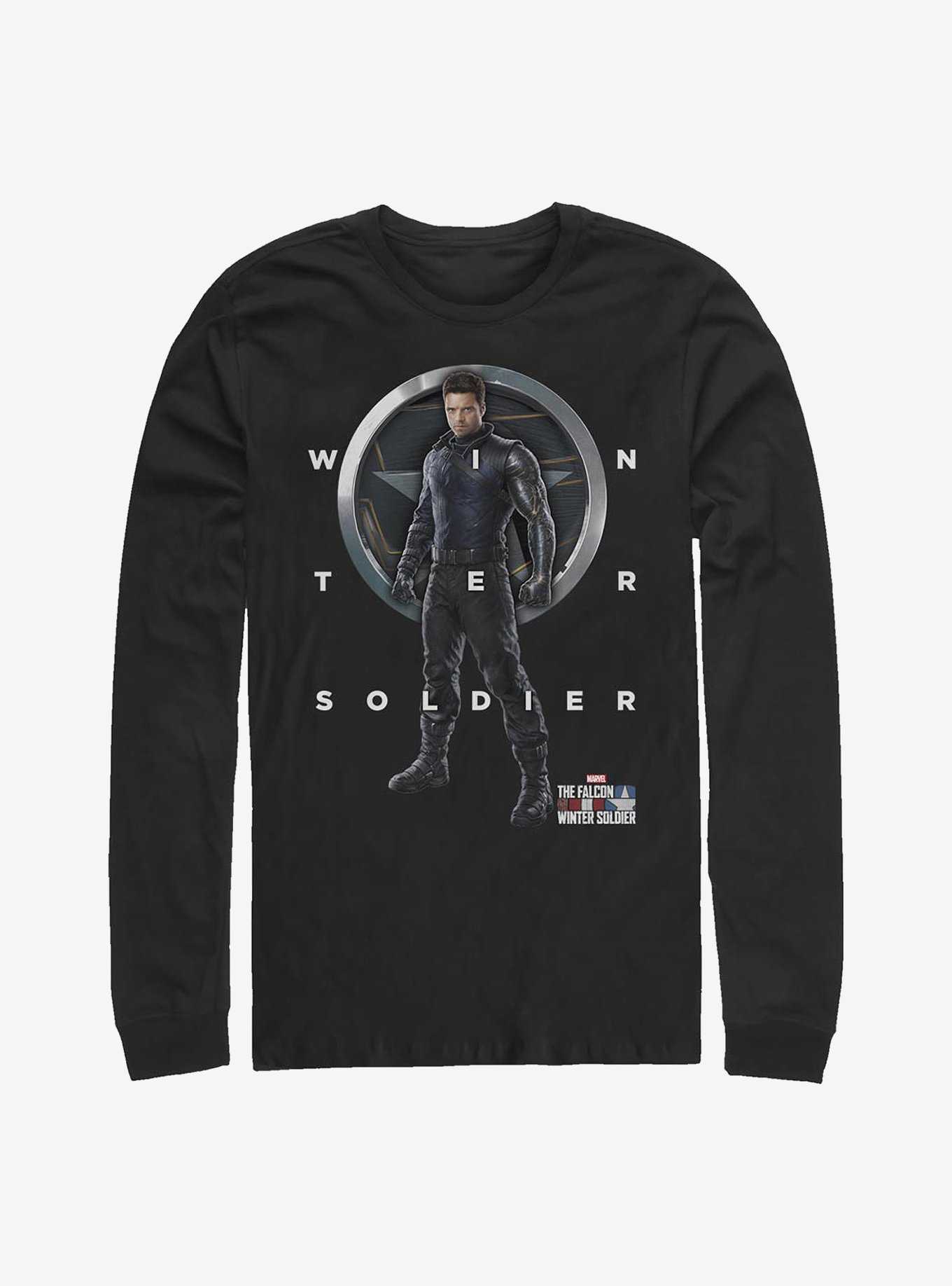 Marvel The Falcon And The Winter Soldier Bucky Grid Text Long-Sleeve T-Shirt, , hi-res