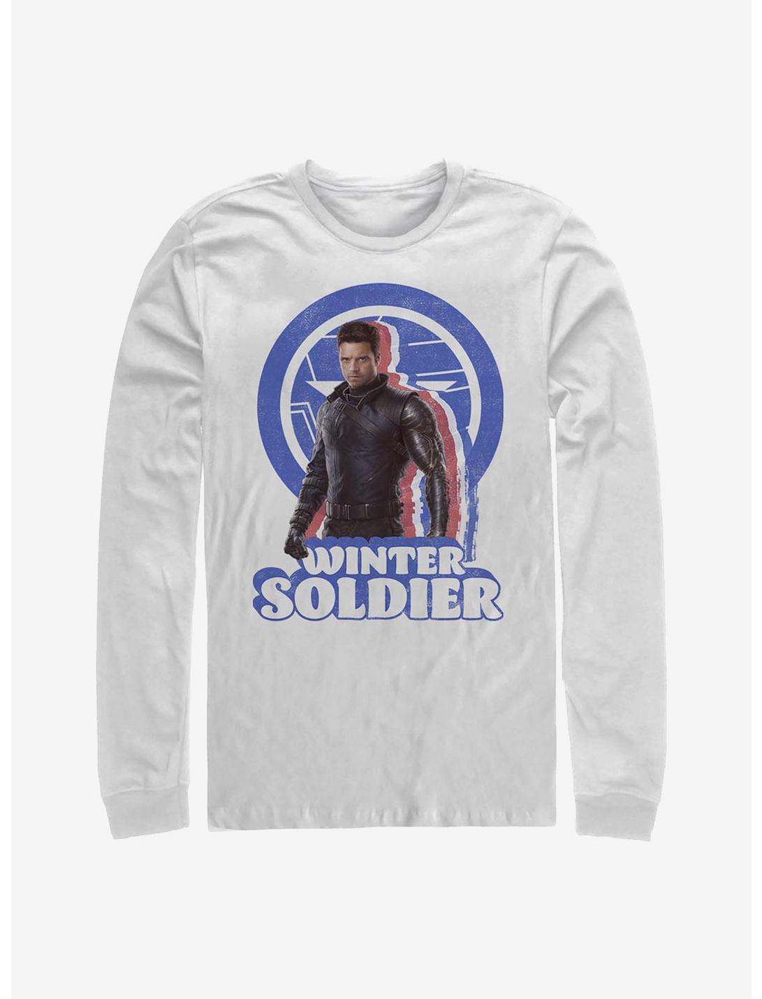 Marvel The Falcon And The Winter Soldier Bucky Pose Long-Sleeve T-Shirt, WHITE, hi-res