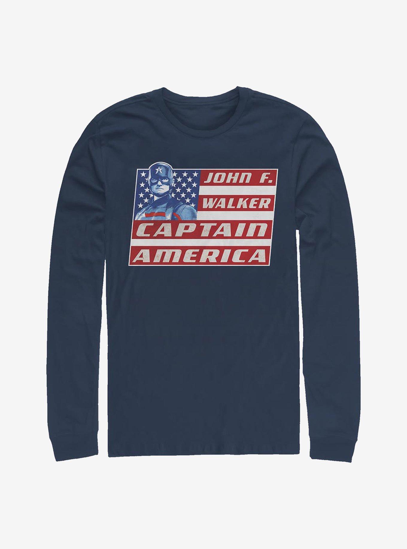 Marvel The Falcon And The Winter Soldier Captain Walker Long-Sleeve T-Shirt, NAVY, hi-res