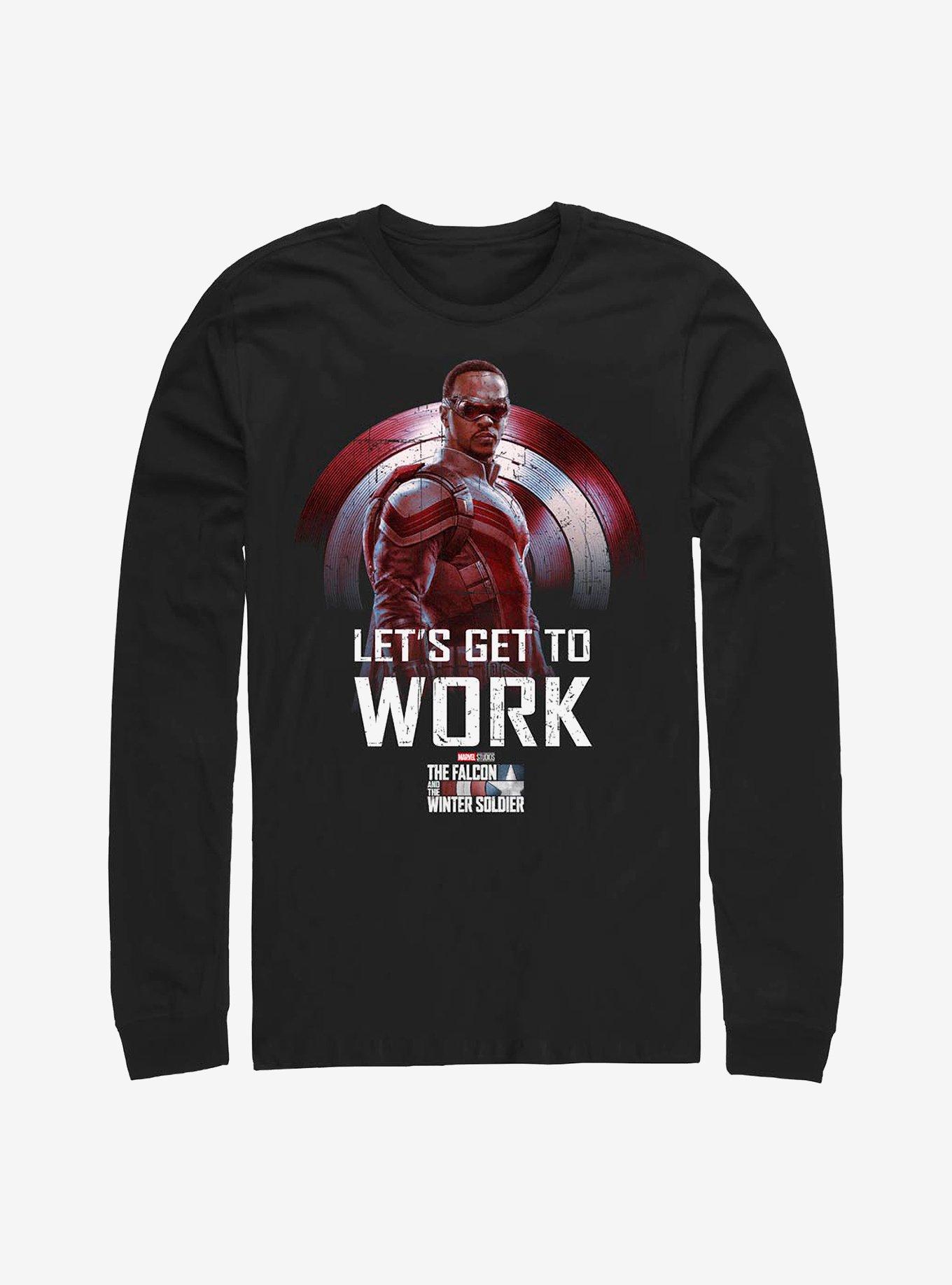 Marvel The Falcon And The Winter Soldier Let's Get To Work Long-Sleeve T-Shirt, BLACK, hi-res