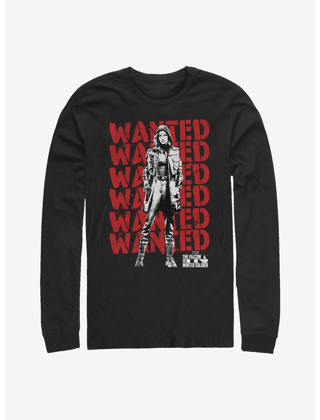 Marvel The Falcon And The Winter Soldier Wanted Repeating Carter Long-Sleeve T-Shirt, BLACK, hi-res