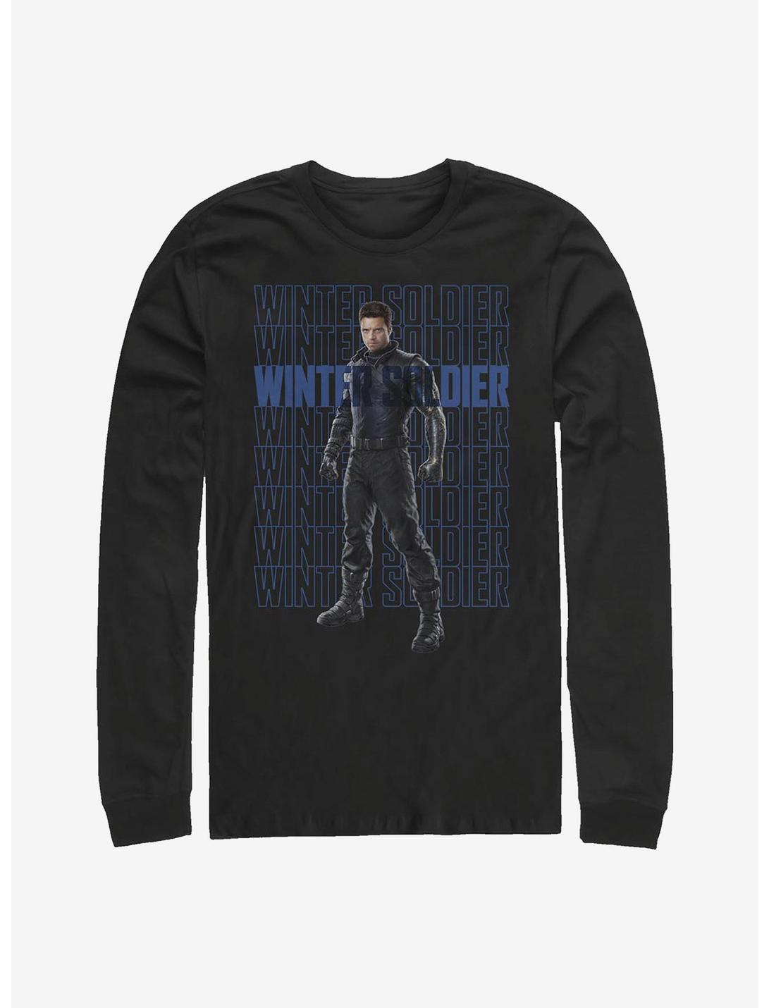 Marvel The Falcon And The Winter Soldier Winter Soldier Repeating Long-Sleeve T-Shirt, BLACK, hi-res