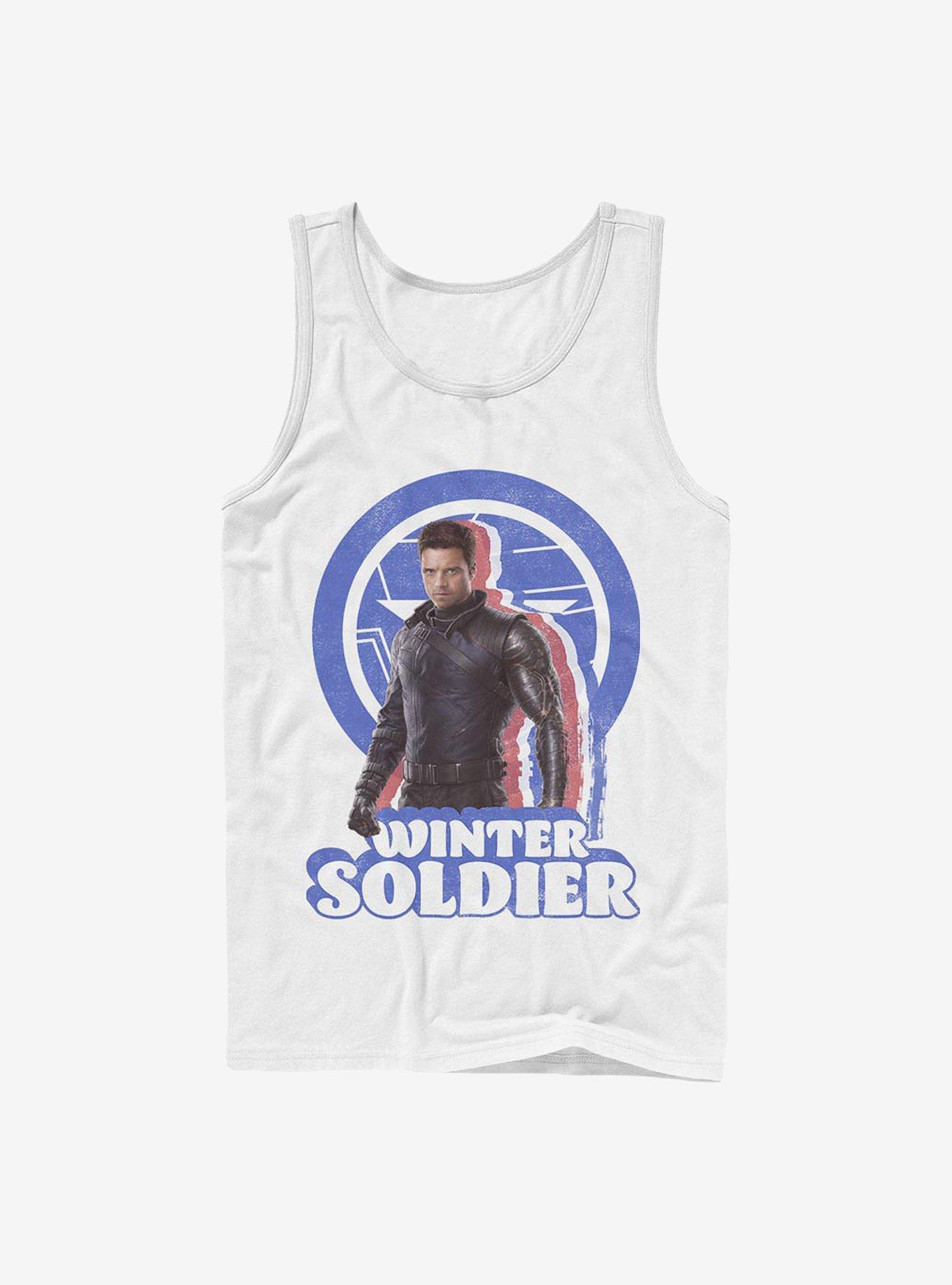 Marvel The Falcon And The Winter Soldier Bucky Pose Tank, WHITE, hi-res