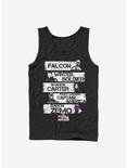 Marvel The Falcon And The Winter Soldier Character Stack Tank, BLACK, hi-res