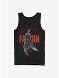 Marvel The Falcon And The Winter Soldier Falcon Repeating Name Tank, BLACK, hi-res