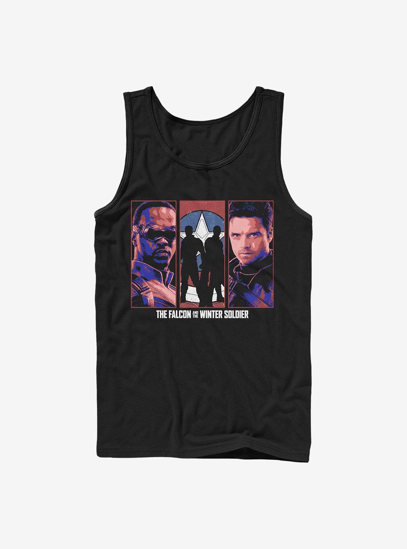 Marvel The Falcon And The Winter Soldier Falcon Winter Soldier Group Tank, BLACK, hi-res