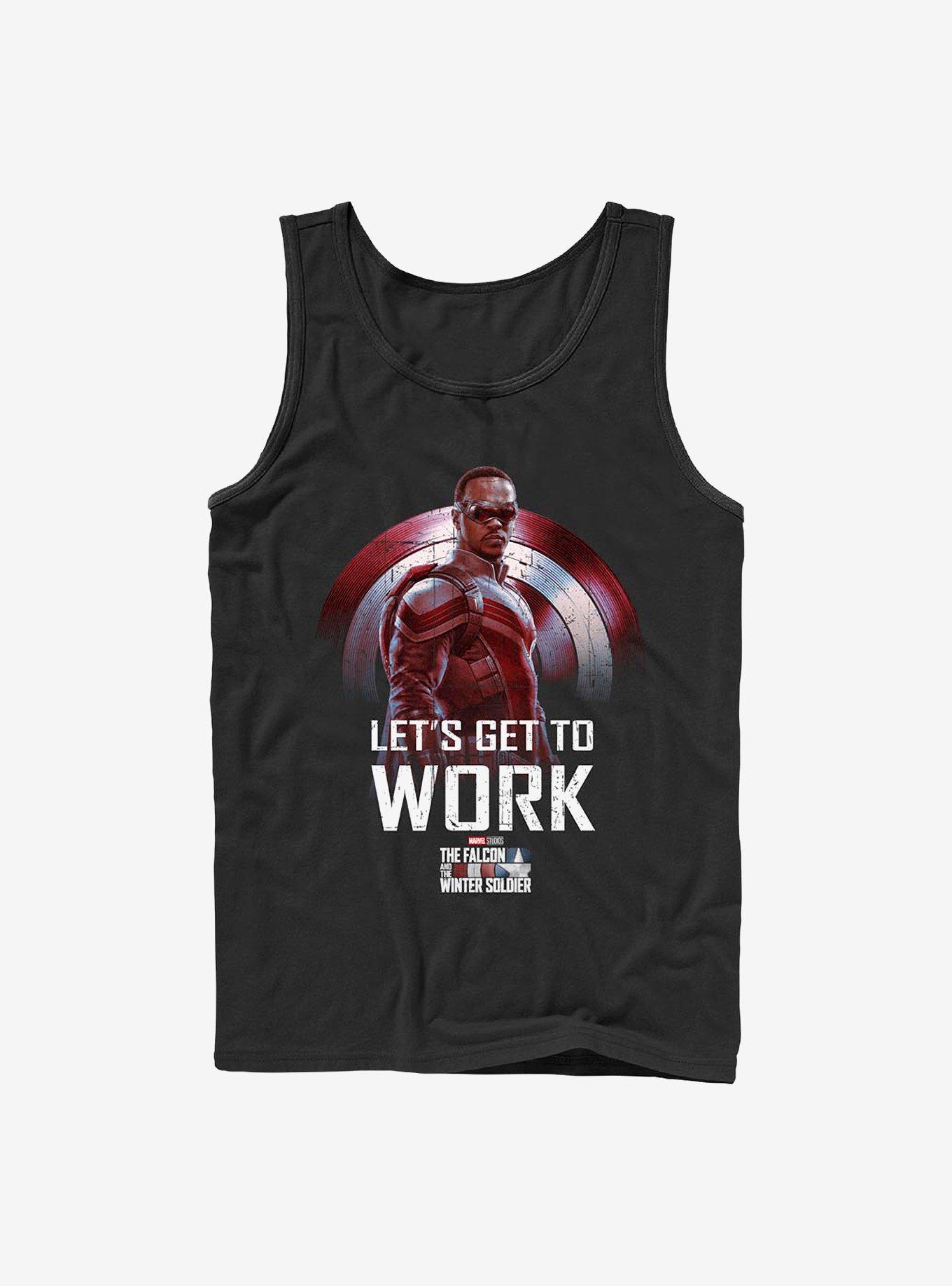 Marvel The Falcon And The Winter Soldier Let's Get To Work Tank, BLACK, hi-res