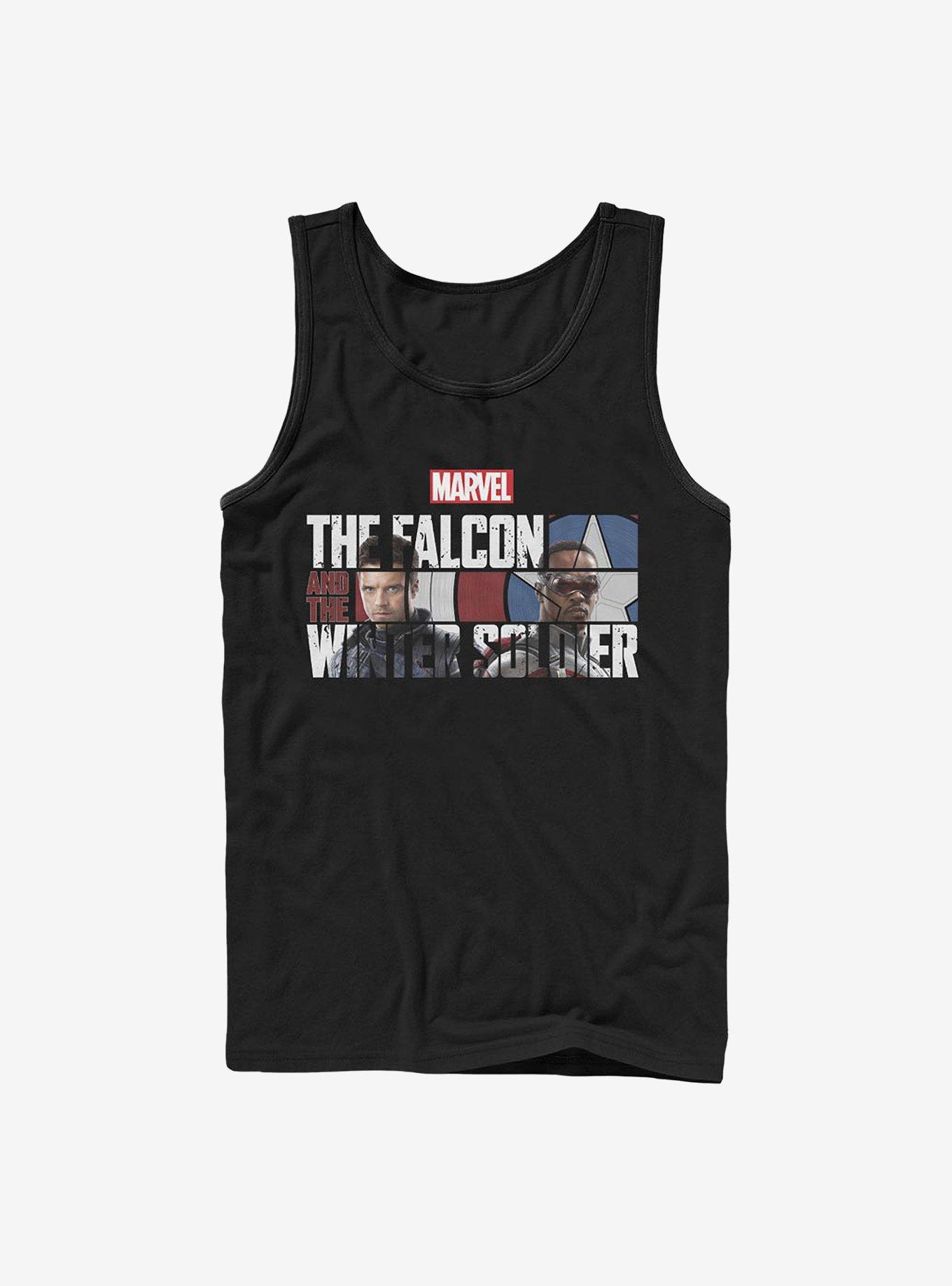 Marvel The Falcon And The Winter Soldier Logo Fill Tank, BLACK, hi-res