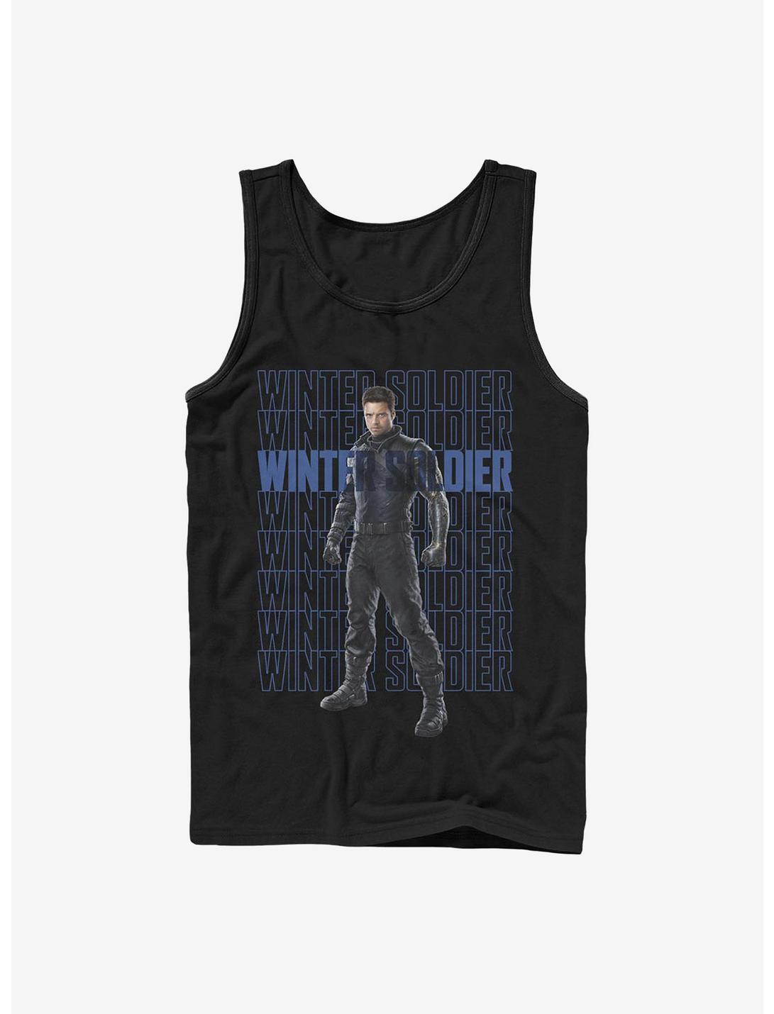 Marvel The Falcon And The Winter Soldier Winter Soldier Repeating Tank, BLACK, hi-res