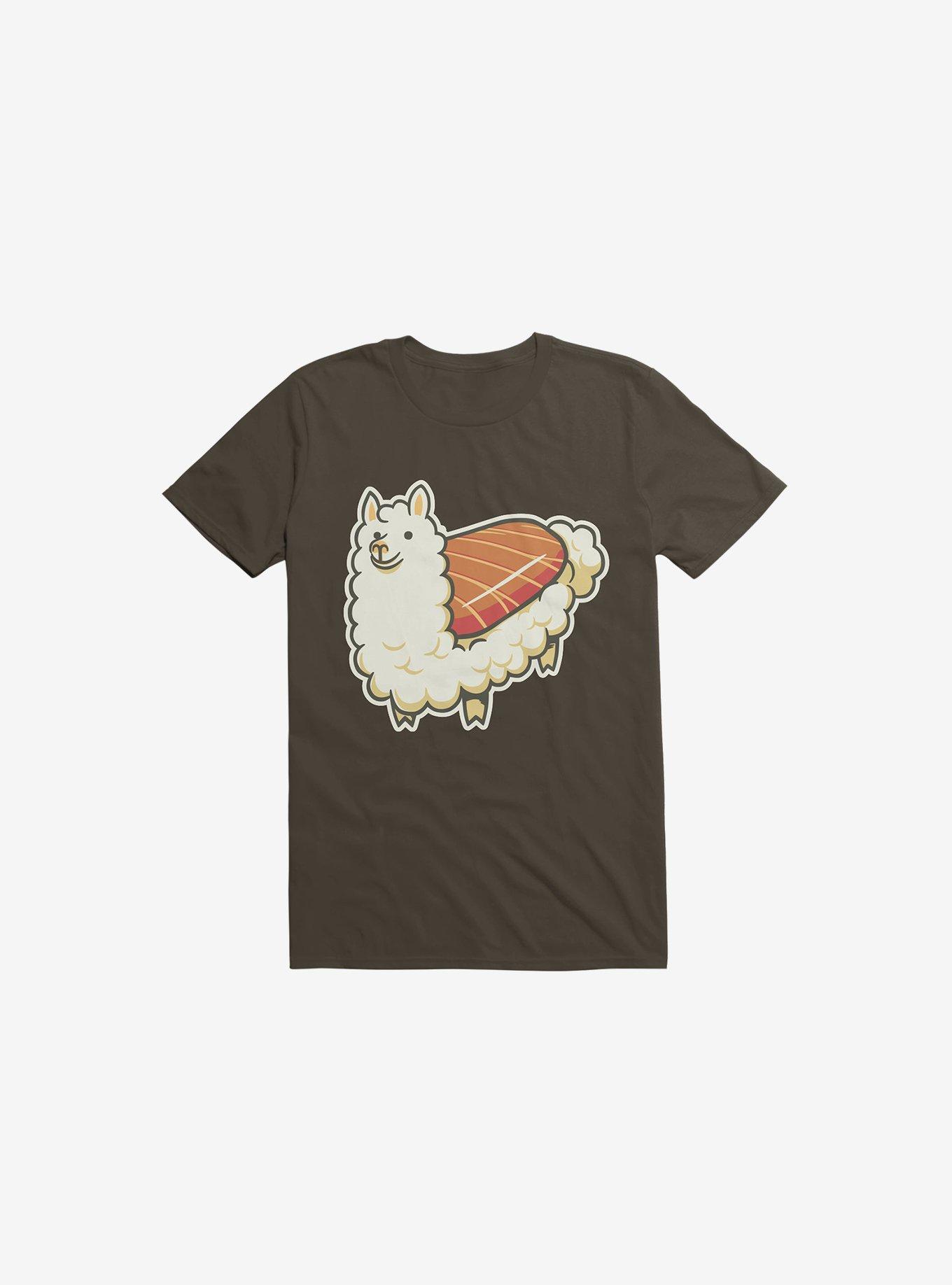 Alpaca Sushi Niguiri II Brown T-Shirt, BROWN, hi-res