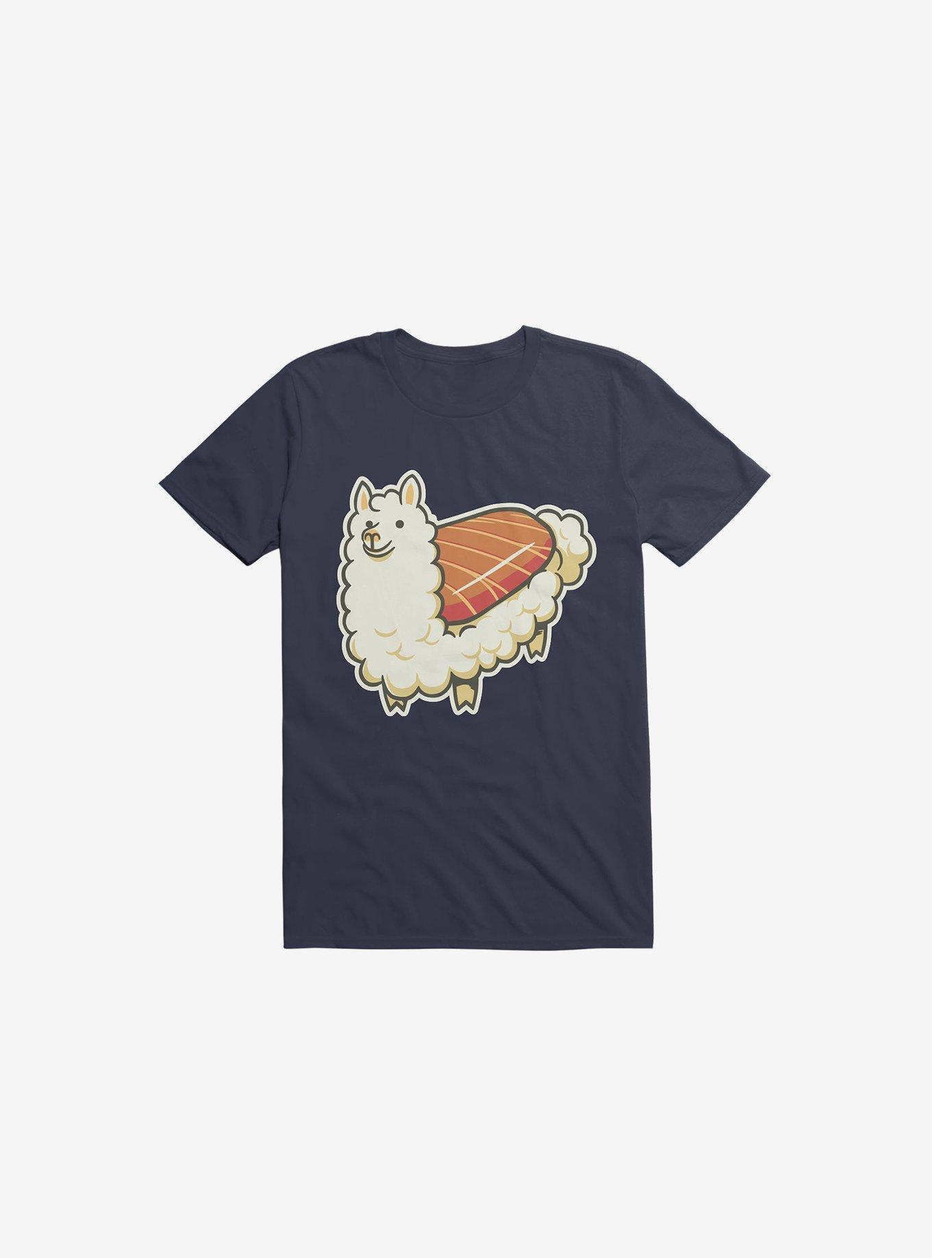 Alpaca Sushi Niguiri II Navy Blue T-Shirt, NAVY, hi-res