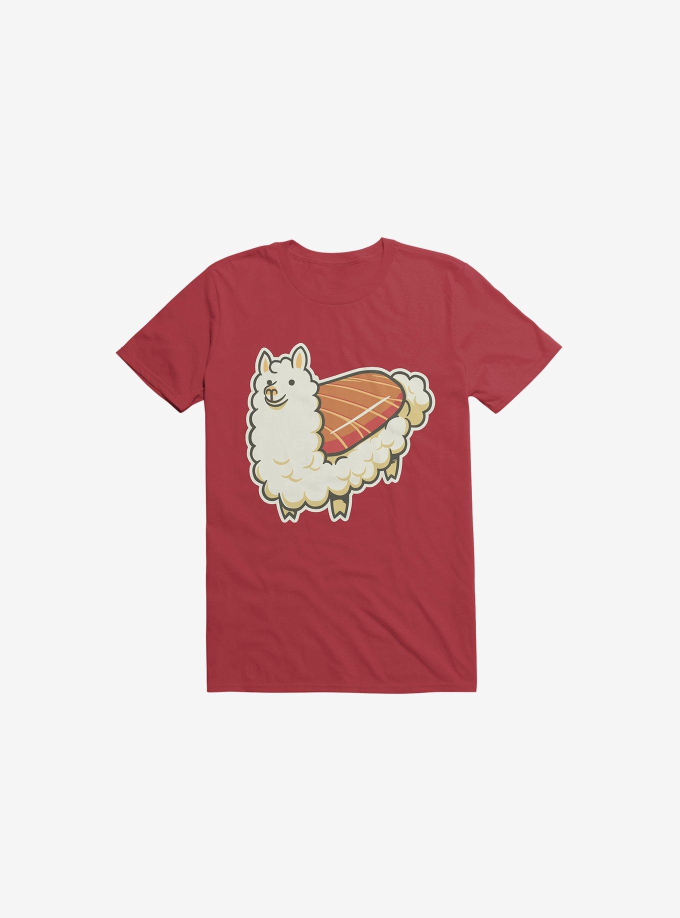 Alpaca Sushi Niguiri II Red T-Shirt, RED, hi-res