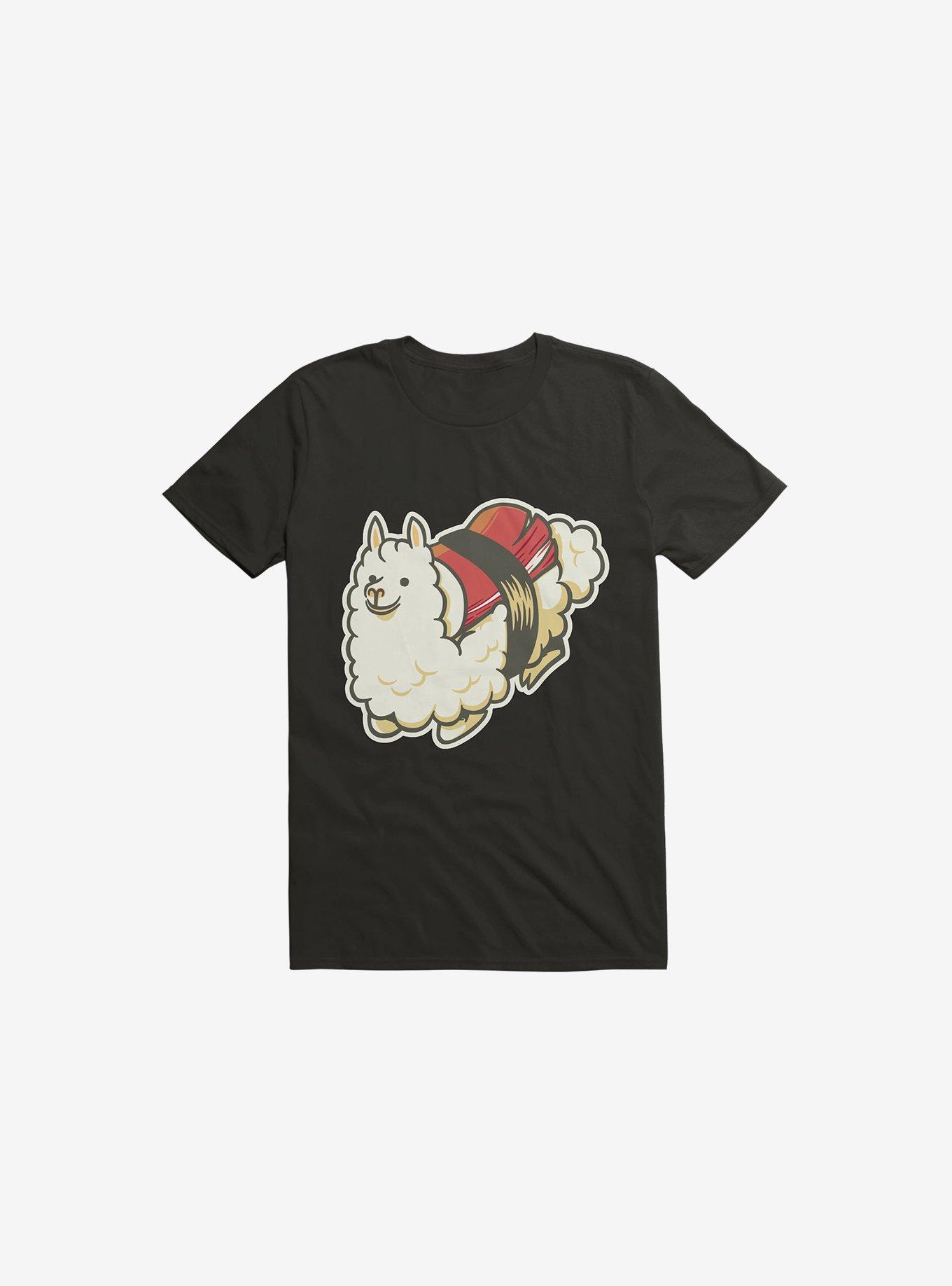 Alpaca Sushi Niguiri III Black T-Shirt, , hi-res