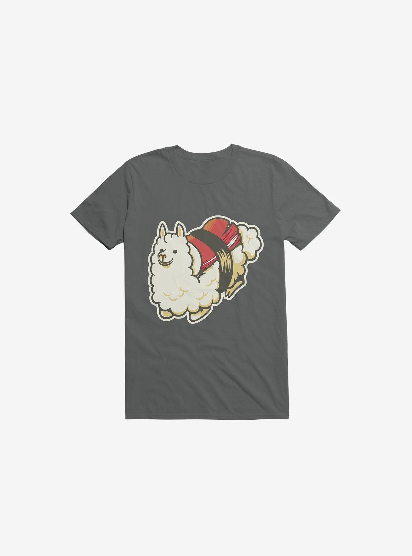Alpaca Sushi Niguiri III Charcoal Grey T-Shirt, CHARCOAL, hi-res