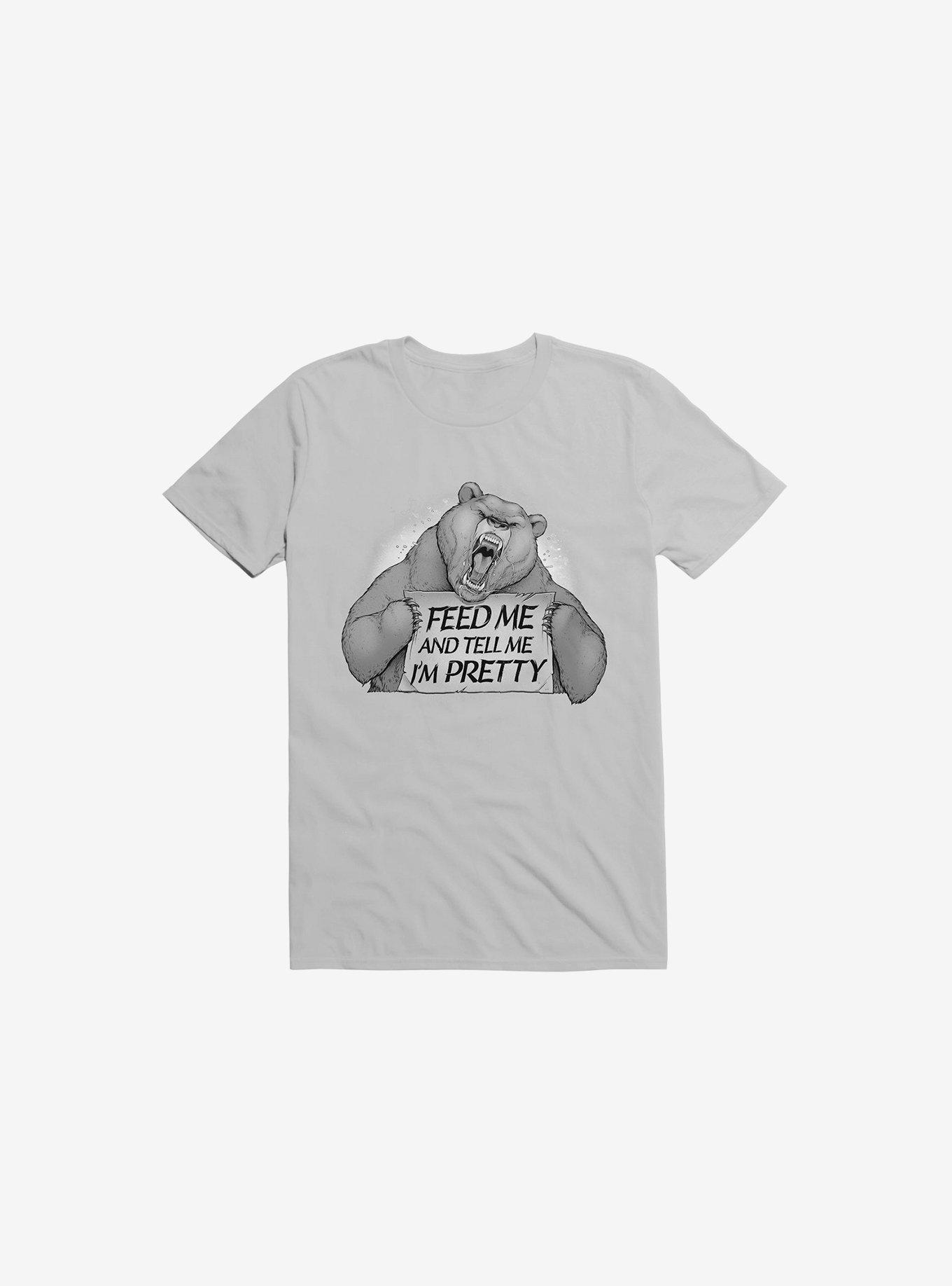 Feed Me And Tell Me I'm Pretty Bear Ice Grey T-Shirt, ICE GREY, hi-res