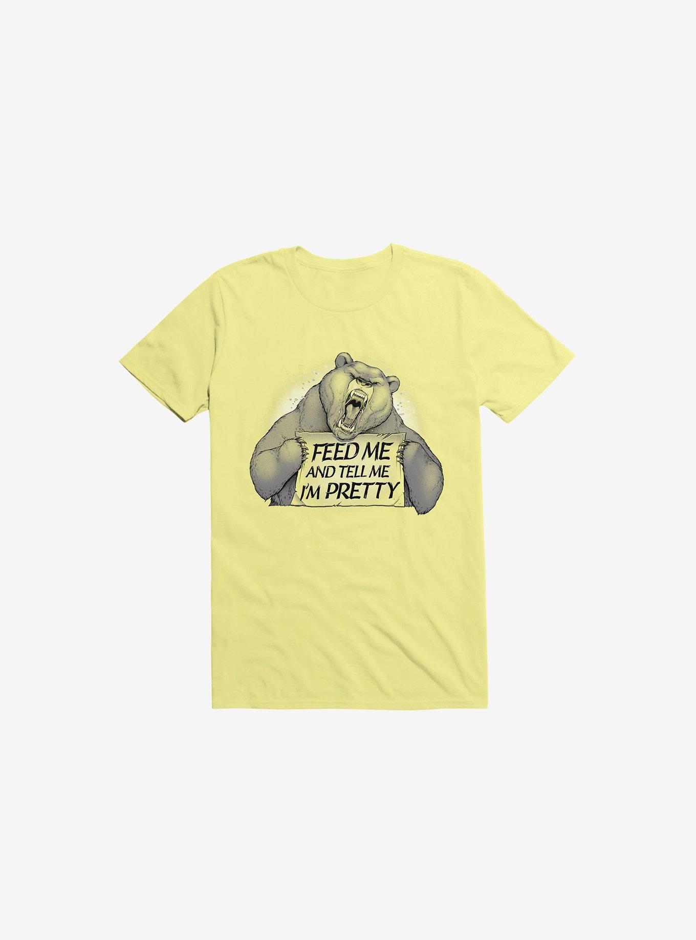 Feed Me And Tell Me I'm Pretty Bear Corn Silk Yellow T-Shirt, , hi-res