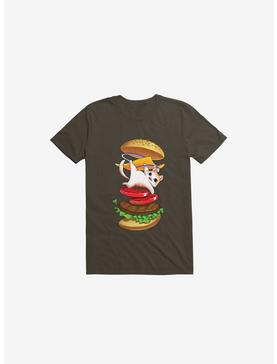 Hamburger Cat Brown T-Shirt, , hi-res