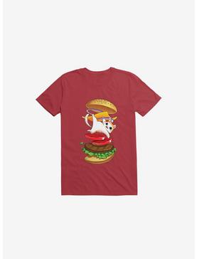 Hamburger Cat Red T-Shirt, , hi-res