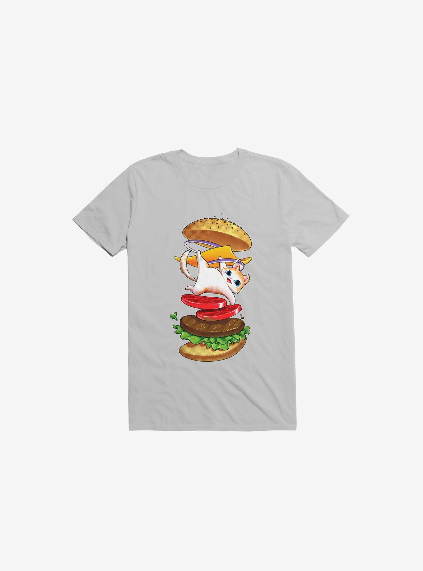 Hamburger Cat Ice Grey T-Shirt, , hi-res