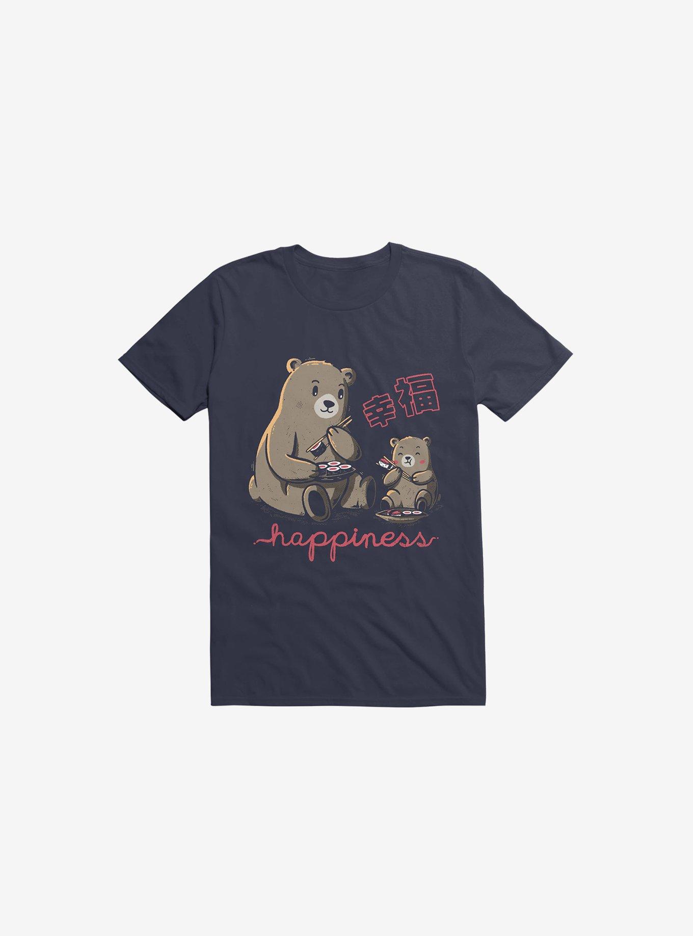 Happiness Sushi Navy Blue T-Shirt, NAVY, hi-res