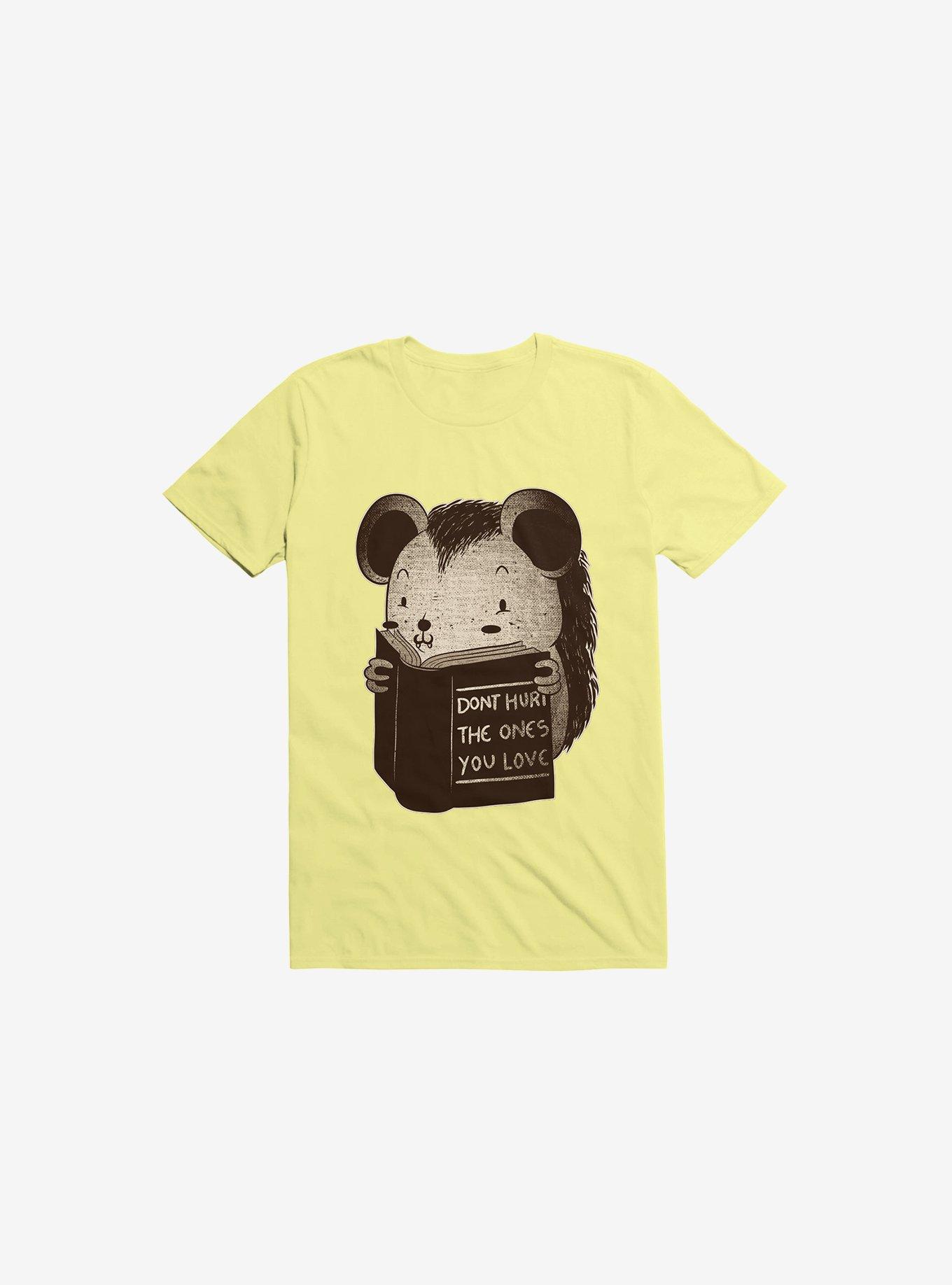 Hedgehog Book: Don't Hurt The Ones You Love Corn Silk Yellow T-Shirt, , hi-res