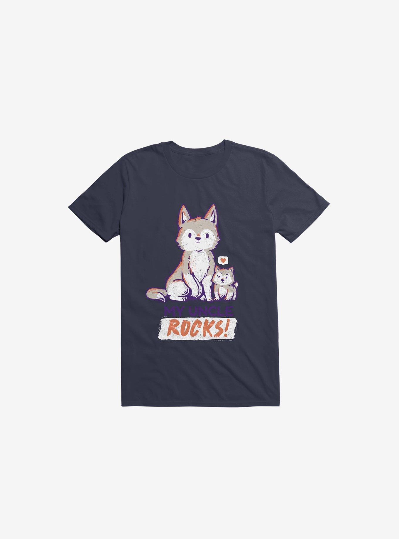 My Uncle Rocks Navy Blue T-Shirt, NAVY, hi-res