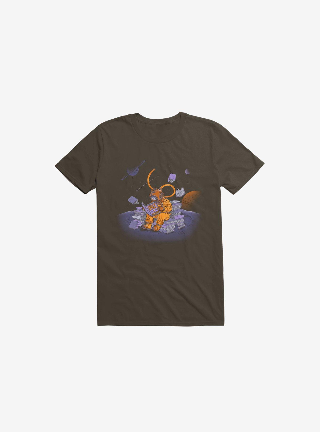 A Reader Lives A Thousand Lives: Diving Space Adventures T-Shirt, BROWN, hi-res
