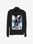 Marvel The Falcon And The Winter Soldier Falcon Poster Cowlneck Long-Sleeve Girls Top, BLACK, hi-res