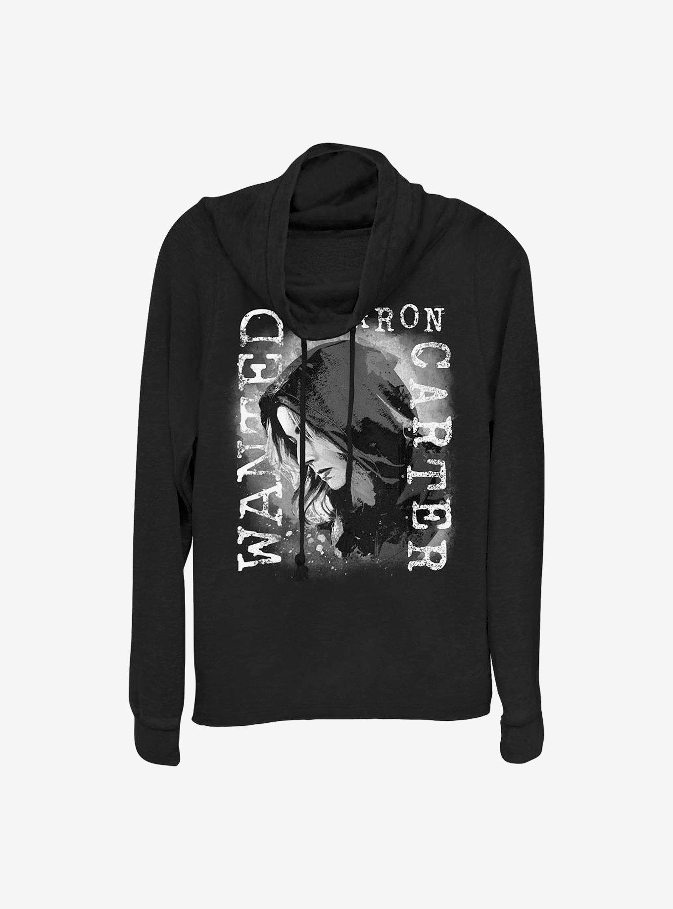Marvel The Falcon And The Winter Soldier Soldier Sharon Carter Wanted Cowlneck Long-Sleeve Girls Top, , hi-res