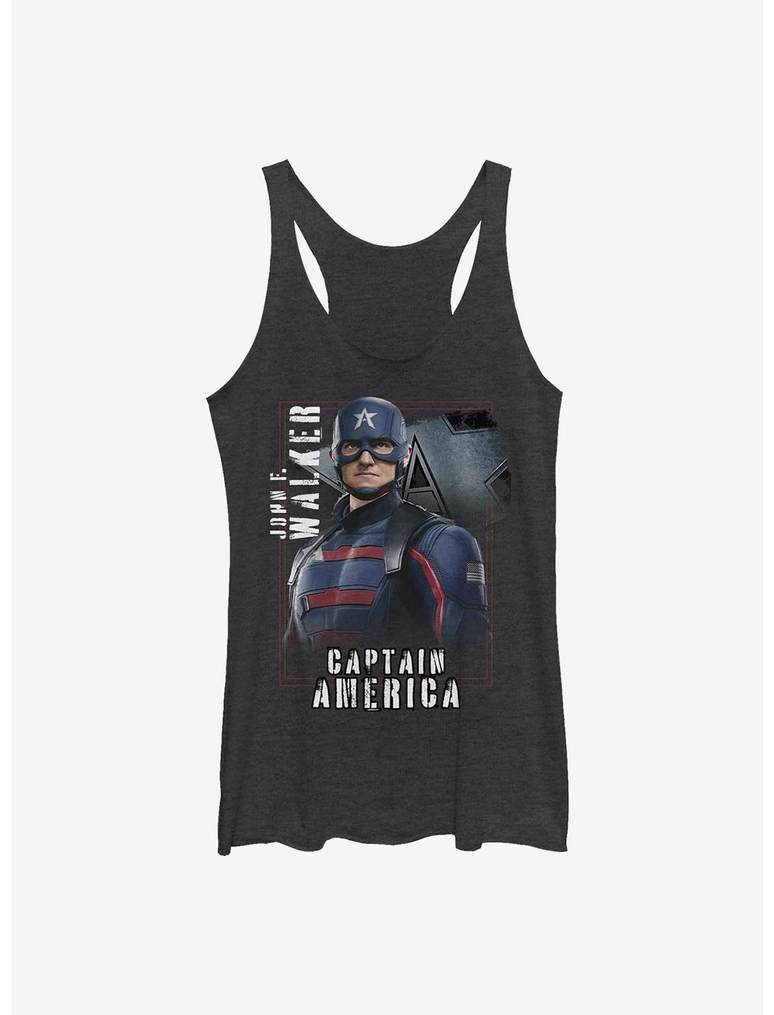 Marvel The Falcon And The Winter Soldier Captain America John F. Walker Girls Tank, BLK HTR, hi-res