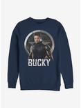Marvel The Falcon And The Winter Soldier Soldiers Arm Bucky Crew Sweatshirt, NAVY, hi-res