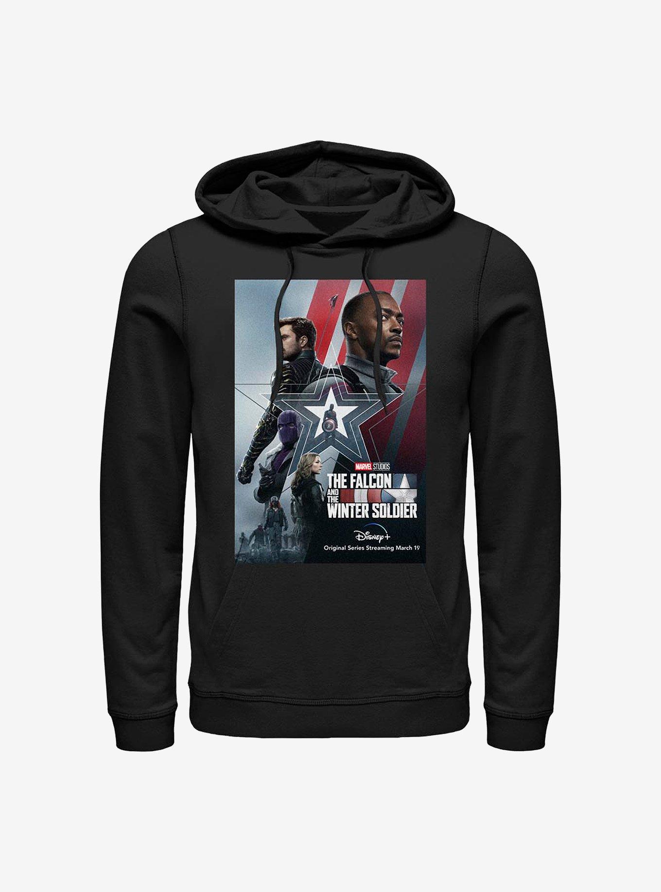Marvel The Falcon And The Winter Soldier Poster Hoodie, BLACK, hi-res