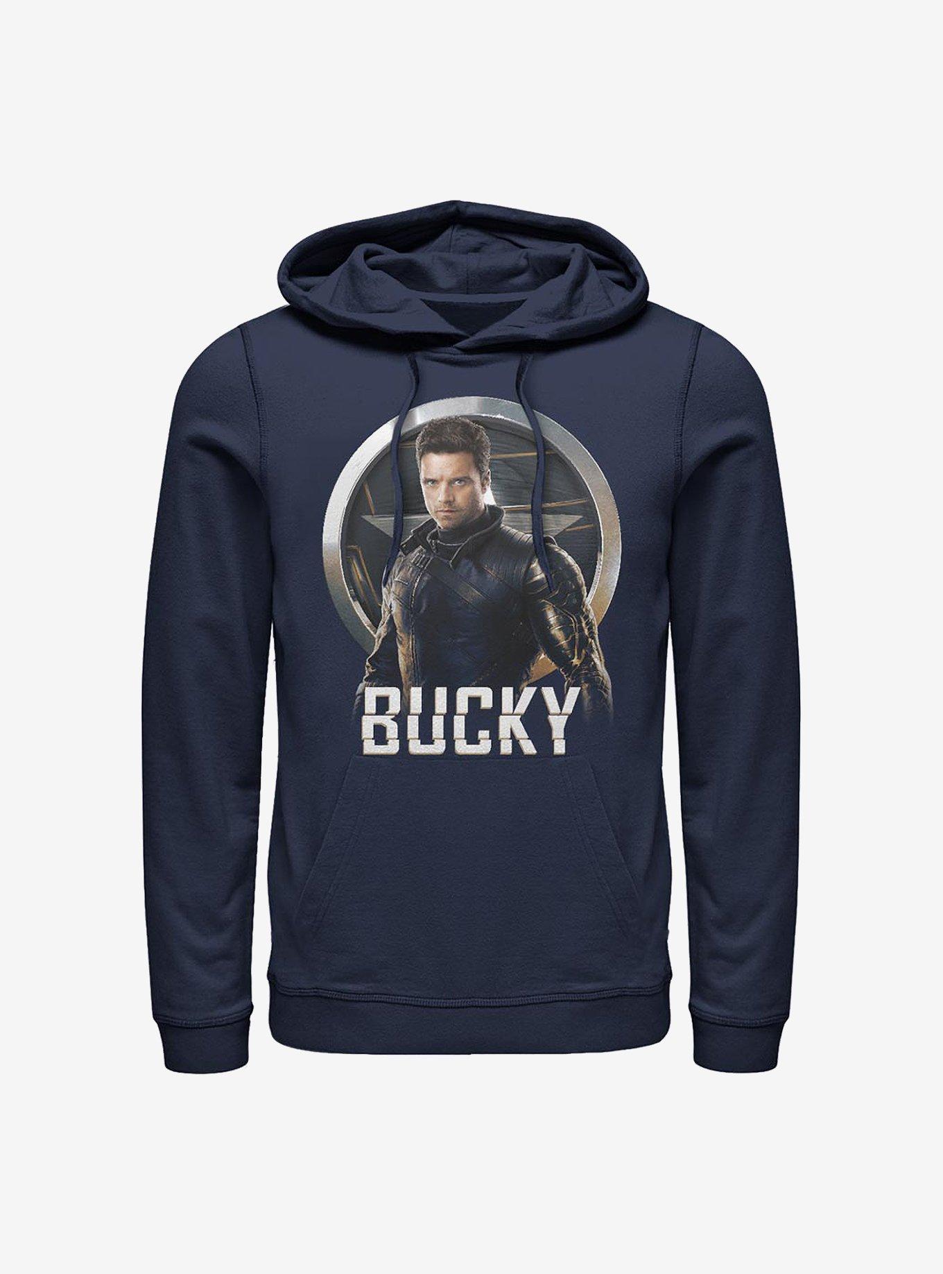 Marvel The Falcon And The Winter Soldier Soldiers Arm Bucky Hoodie, NAVY, hi-res