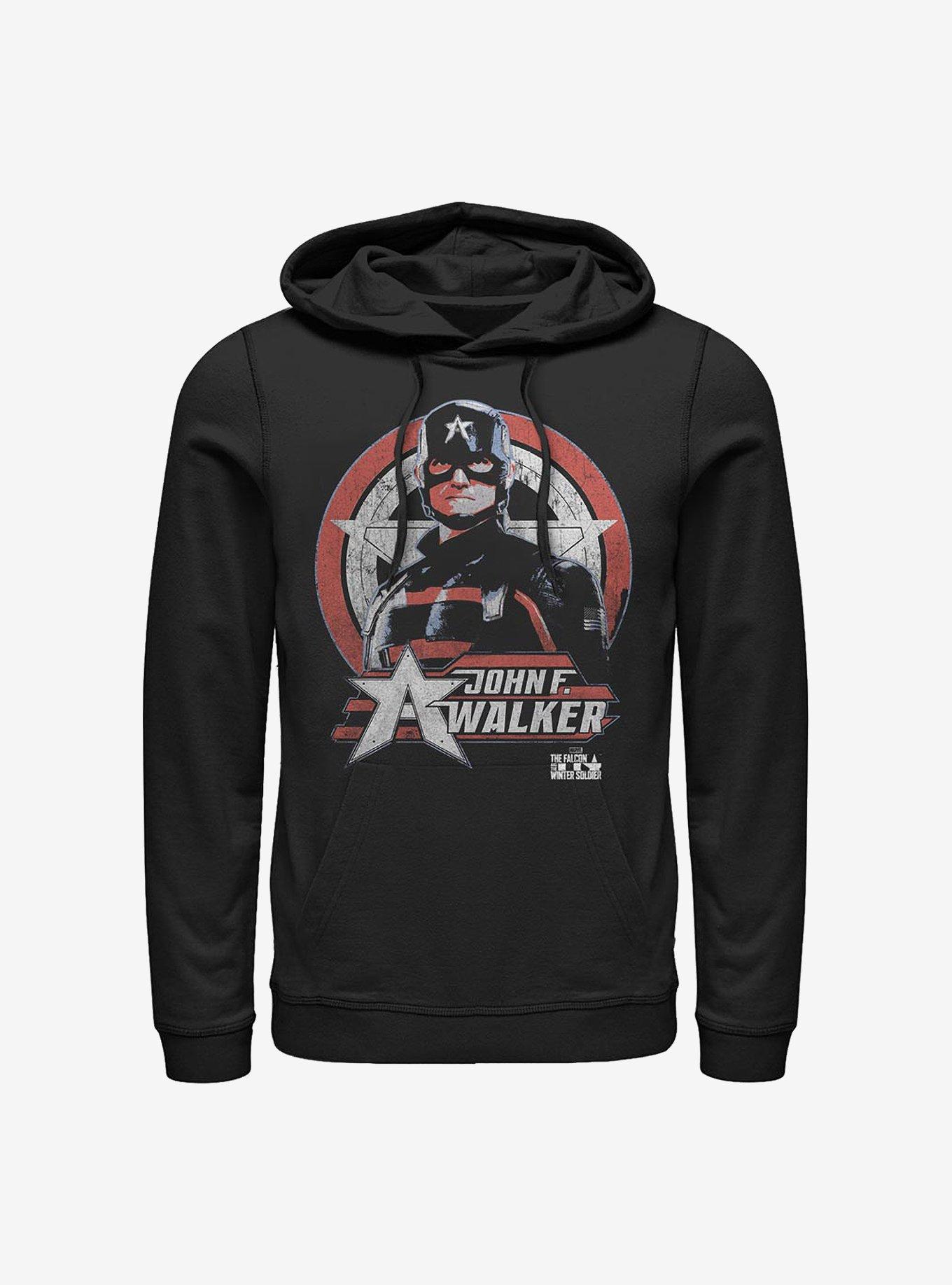 Marvel The Falcon And The Winter Soldier Walker Captain America Walker Shield Hoodie, BLACK, hi-res