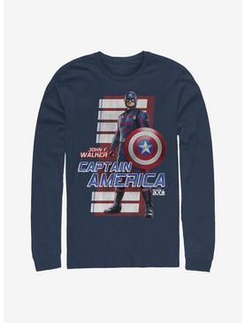 Marvel The Falcon And The Winter Soldier John F. Walker Captain America Long-Sleeve T-Shirt, NAVY, hi-res