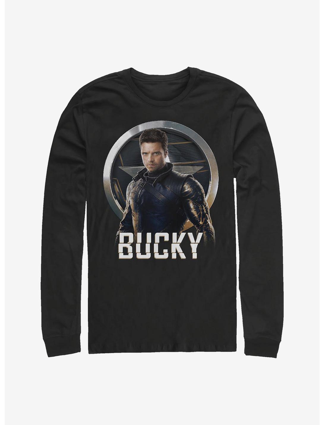 Marvel The Falcon And The Winter Soldier Soldiers Arm Bucky Long-Sleeve T-Shirt, BLACK, hi-res