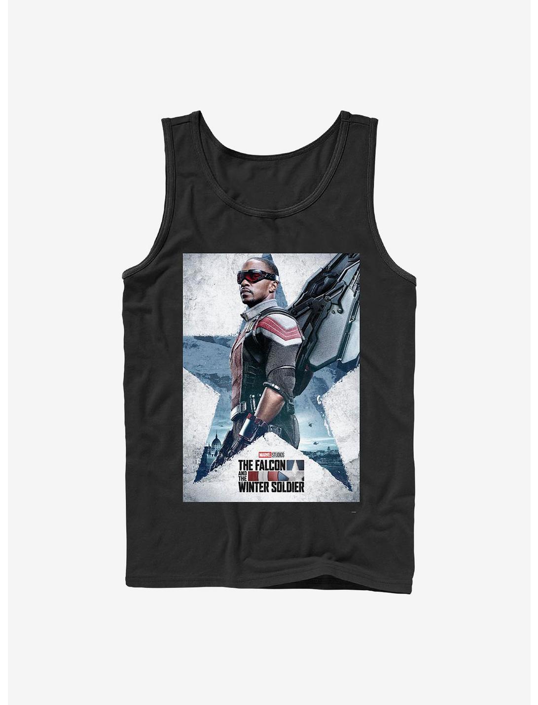 Marvel The Falcon And The Winter Soldier Falcon Poster Tank, BLACK, hi-res