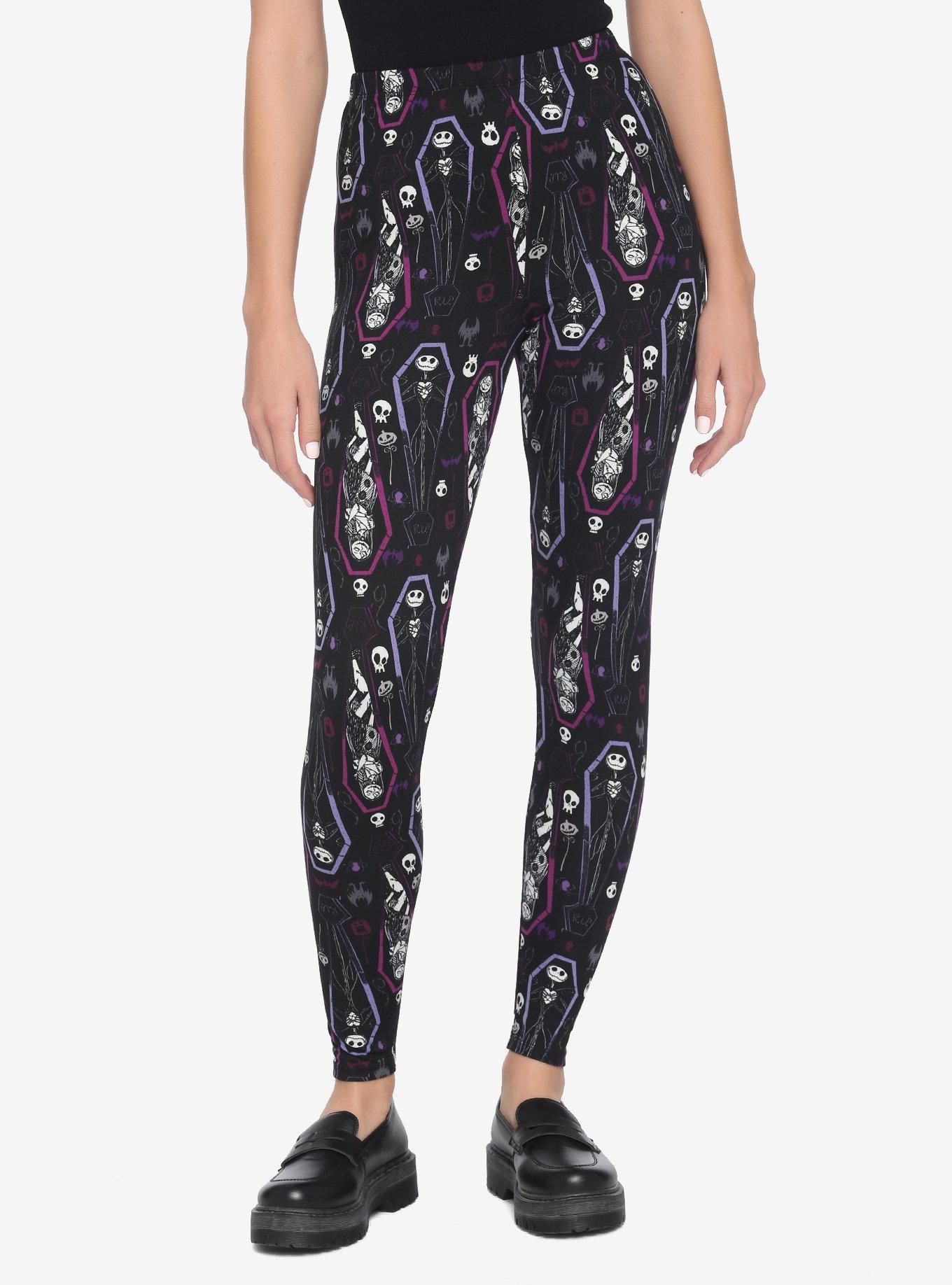 The Nightmare Before Christmas Jack & Sally Coffin Leggings, MULTI, hi-res