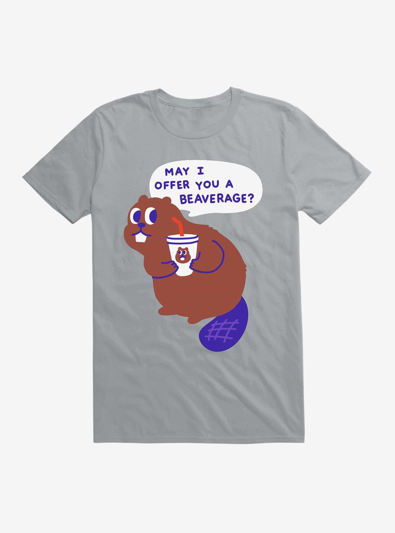 Beaver Offers A Beverage T-Shirt, SILVER, hi-res