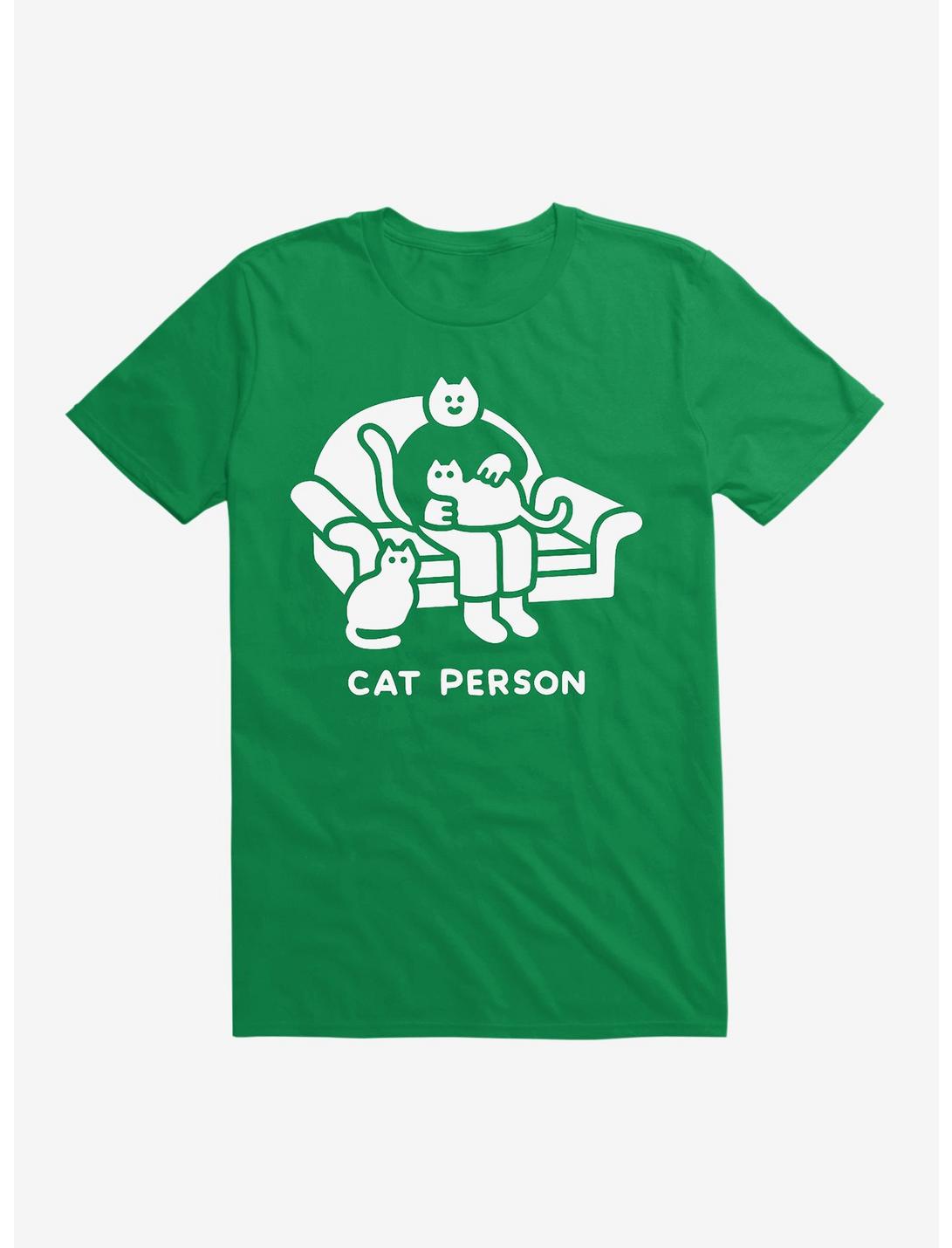 Cat Person T-Shirt, KELLY GREEN, hi-res